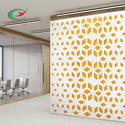質  Carved Hanging Office PET Acoustic Panels Odorless Lightweight 工場
