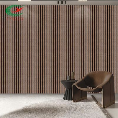 ホテルのポリエステル線維と友好的な現代3D木製のスラットの壁Eco